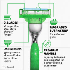 Gillette Mach3 Sensitive blade refills ready for smooth, long-lasting shaves.