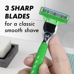 Gillette Mach3 Sensitive lubricating strip shown for easy shaving.