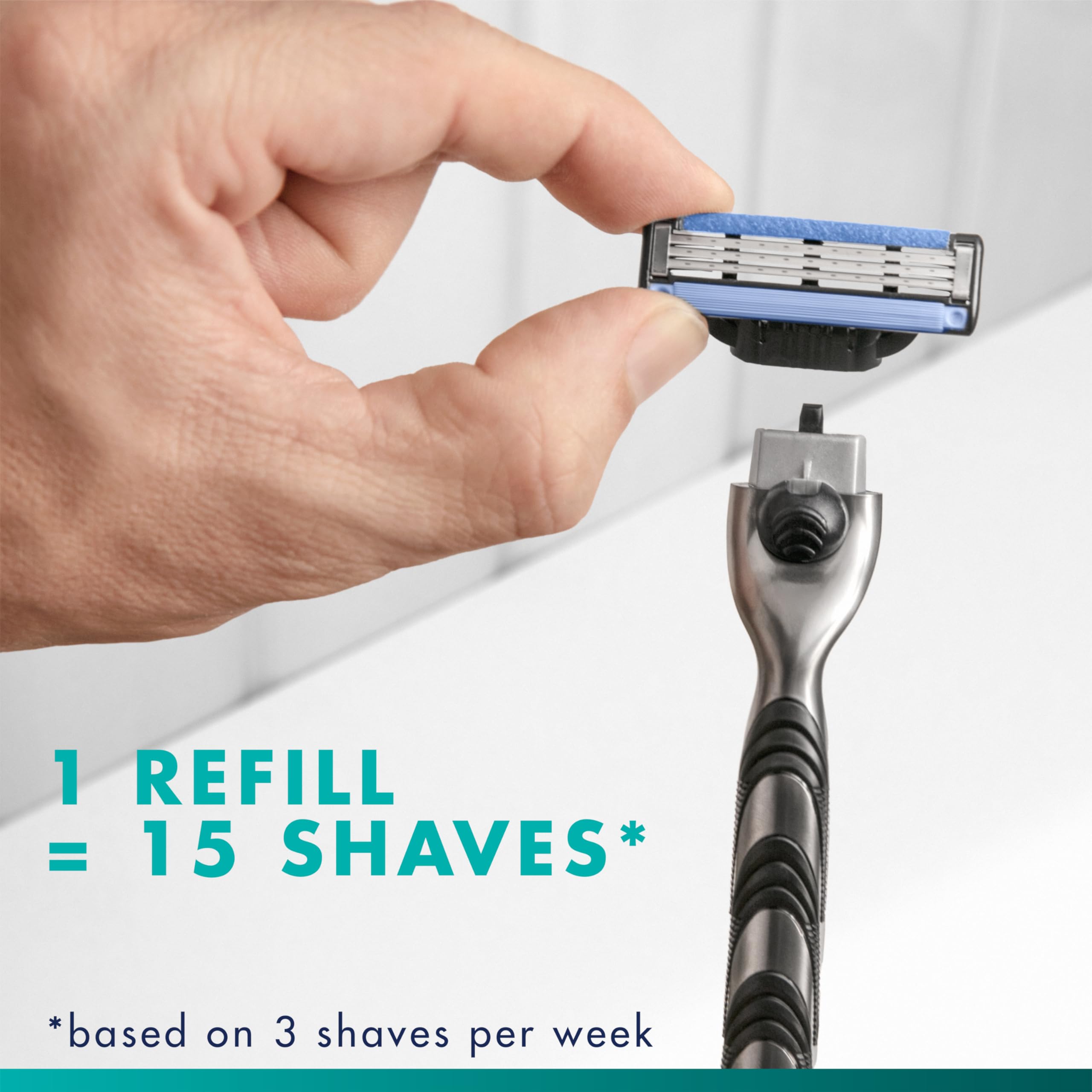 Gillette Mach3 soft micro fins gently prepare hairs for a smoother cut.