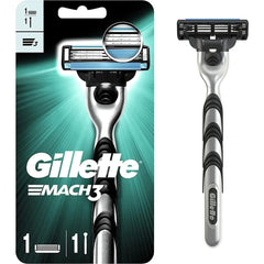MACH3 cartridge with three blades for a close shave.