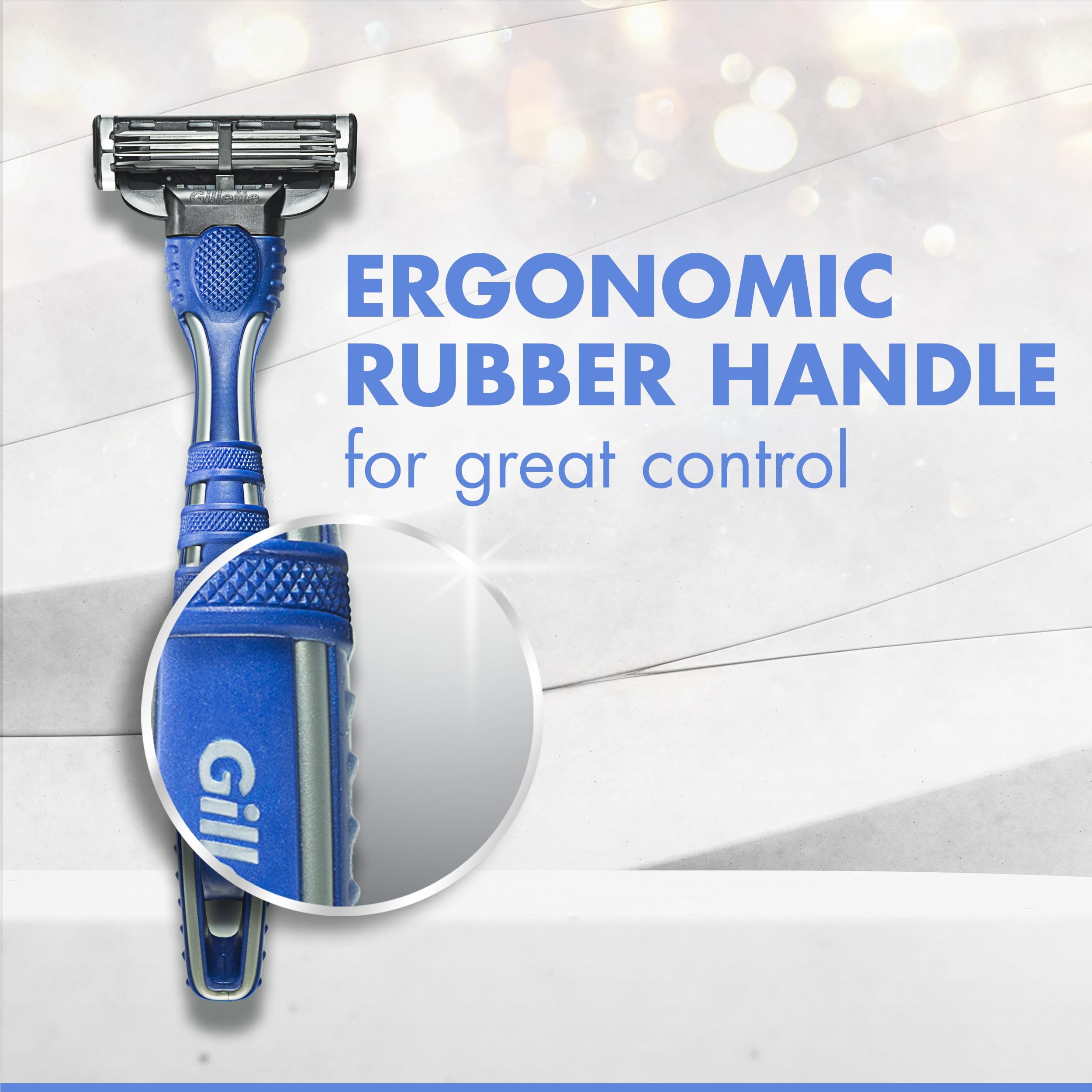Pack of three Gillette Mach3 razors for convenient replacements