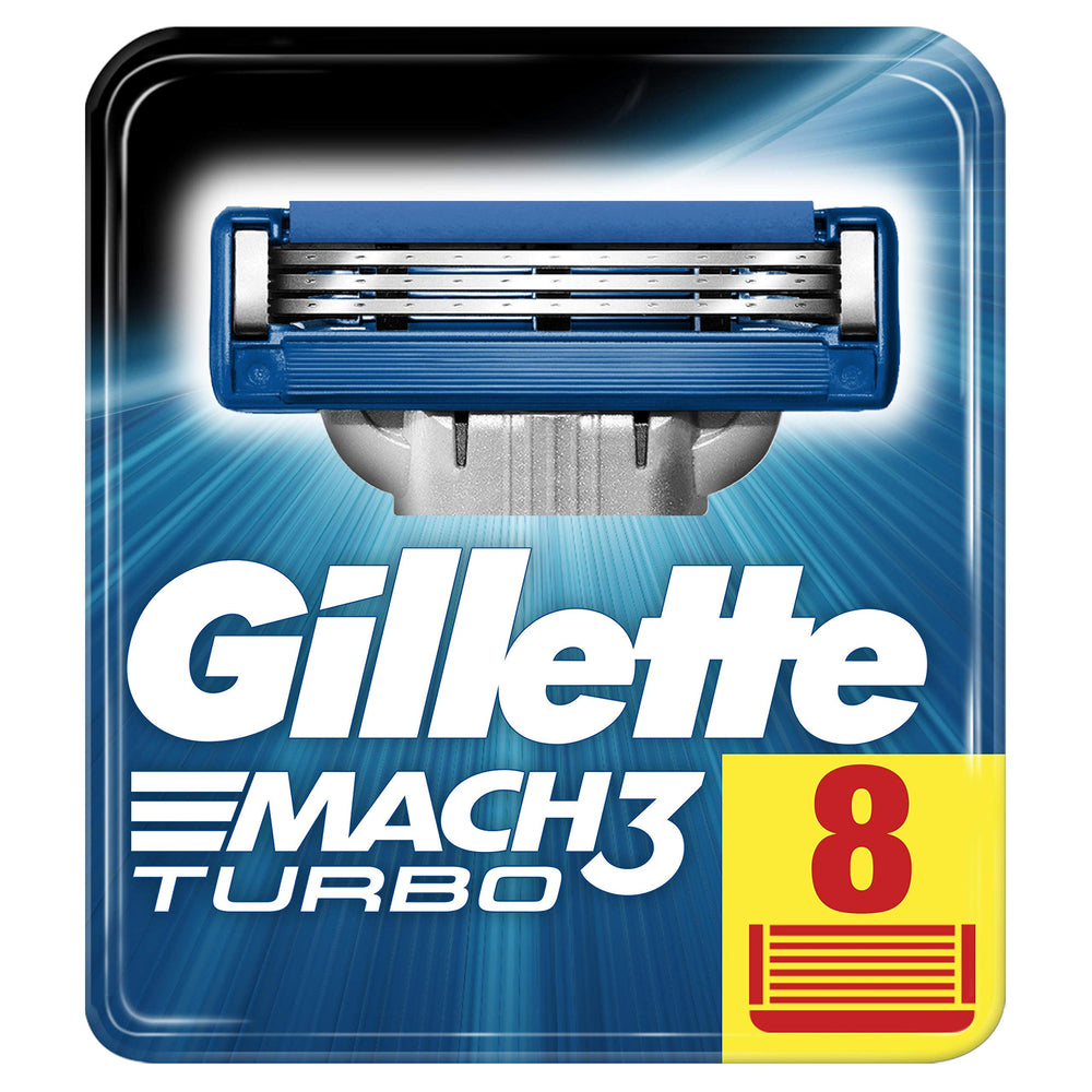 Gillette Mach3 Turbo blades pack 8 for smooth glides and comfortable shaves