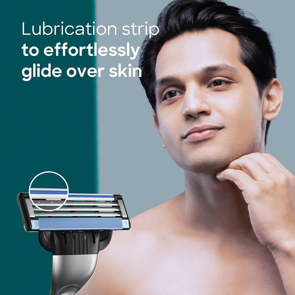 Turbo refillable razor system keeps blades ready for use.