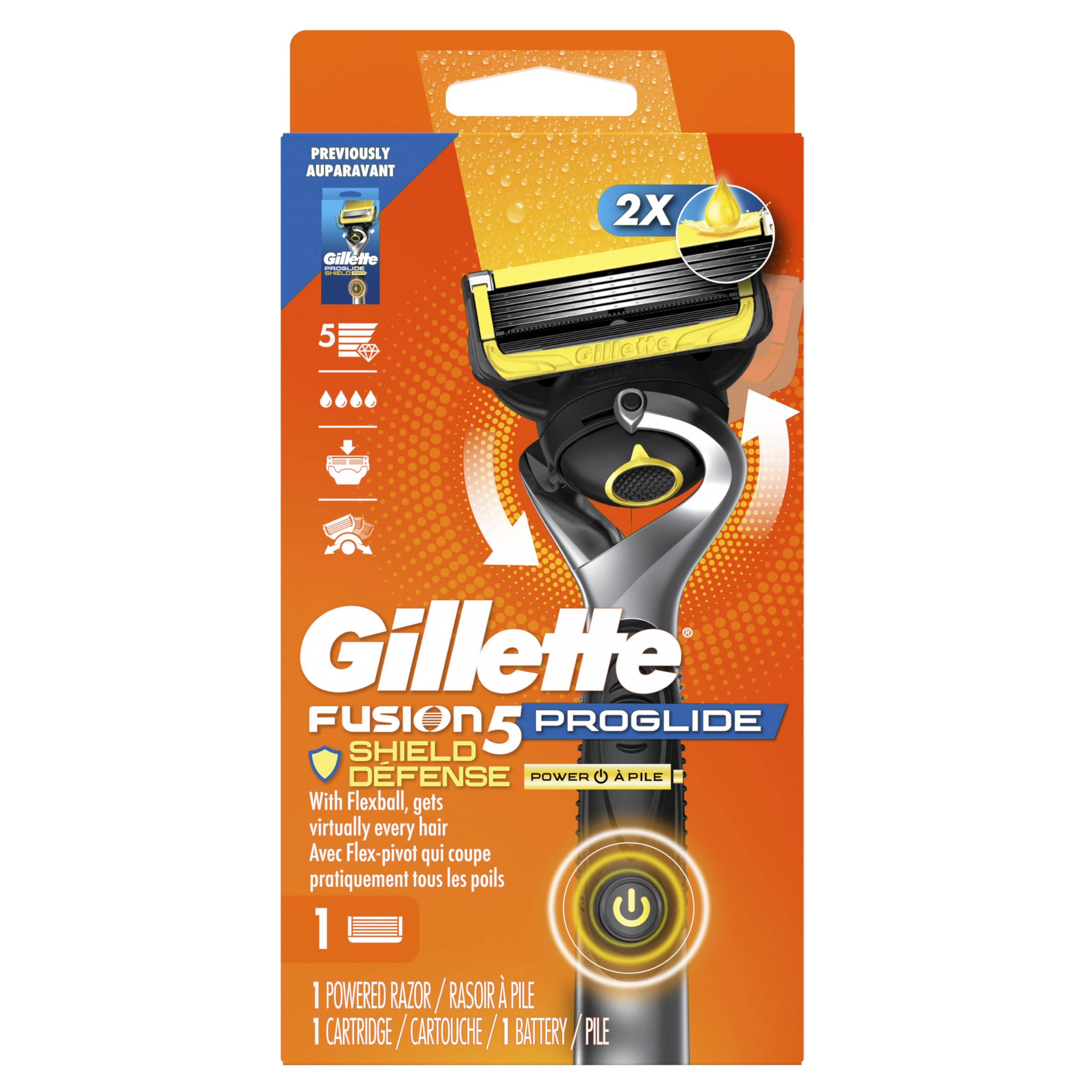 One month of shaves per refill with Fusion5 ProGlide Shield