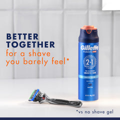 Hydrates facial hair for easier razor glide with Gillette PRO Shaving Gel.