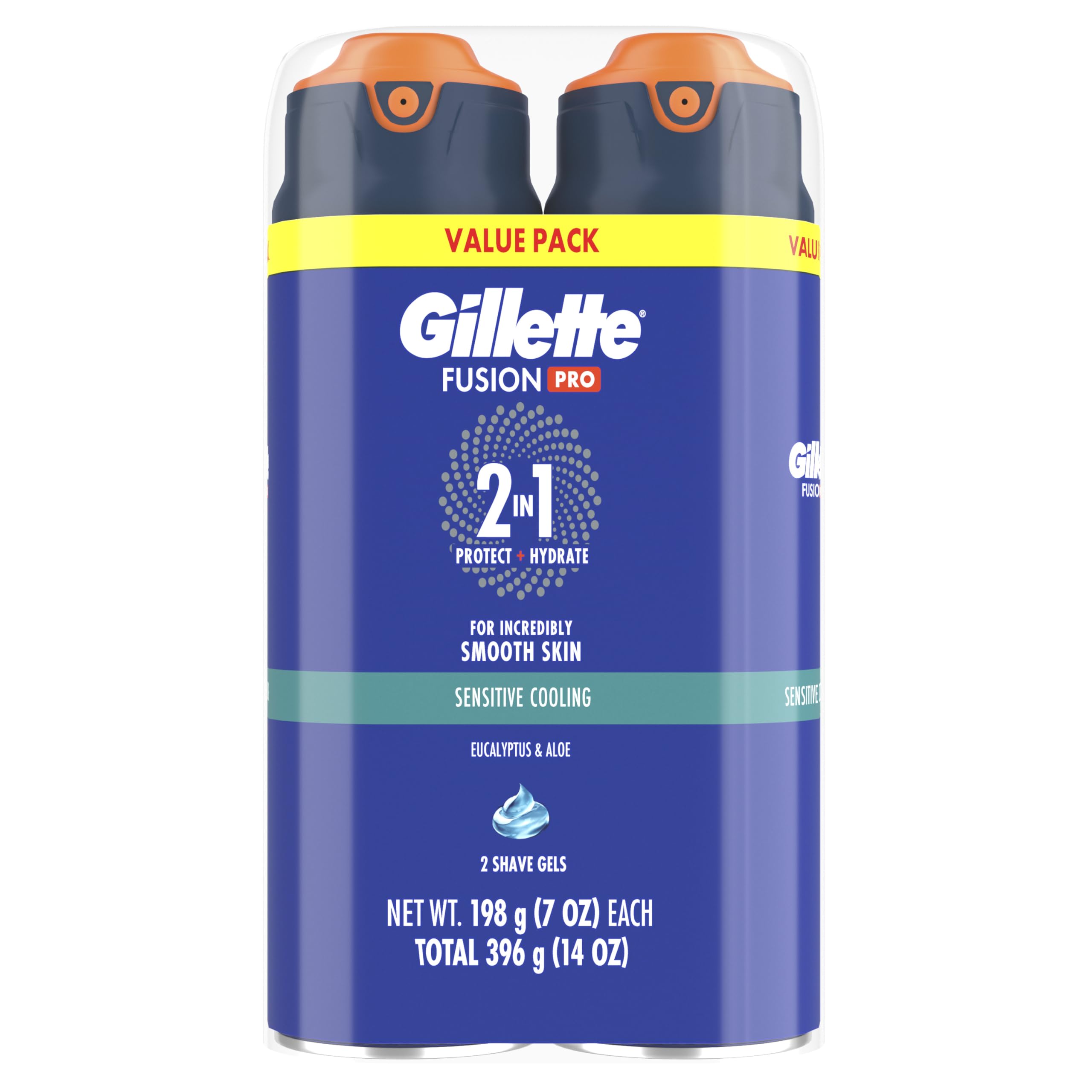 Gillette PRO Shaving Gel Twin Pack 14oz delivers value and long-lasting supply.