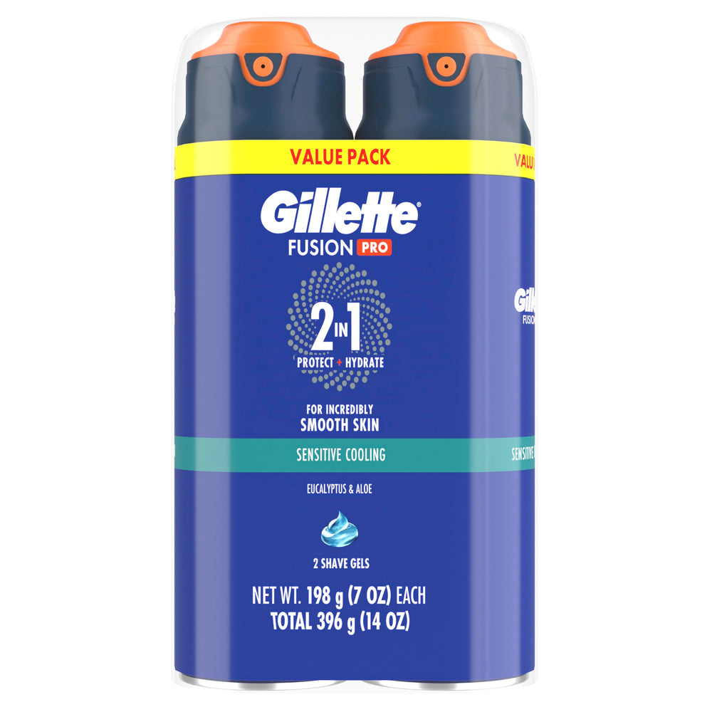 Gillette PRO Shaving Gel Twin Pack 14oz delivers value and long-lasting supply.
