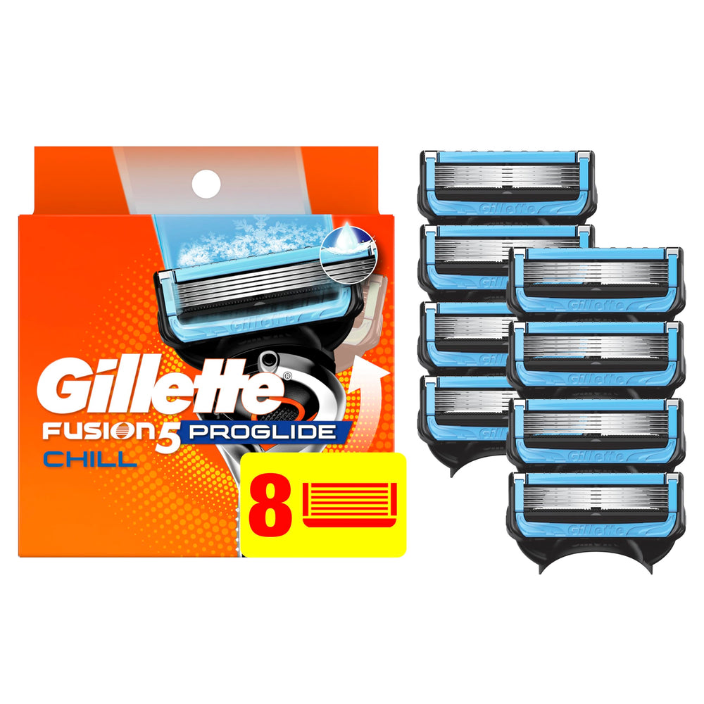 Gillette ProGlide Chill refill front-view with cooling Lubrastrip for a refreshing shave