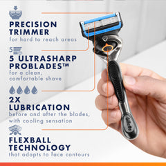 Gillette ProGlide Chill refill side-view showing the five-blade cartridge design