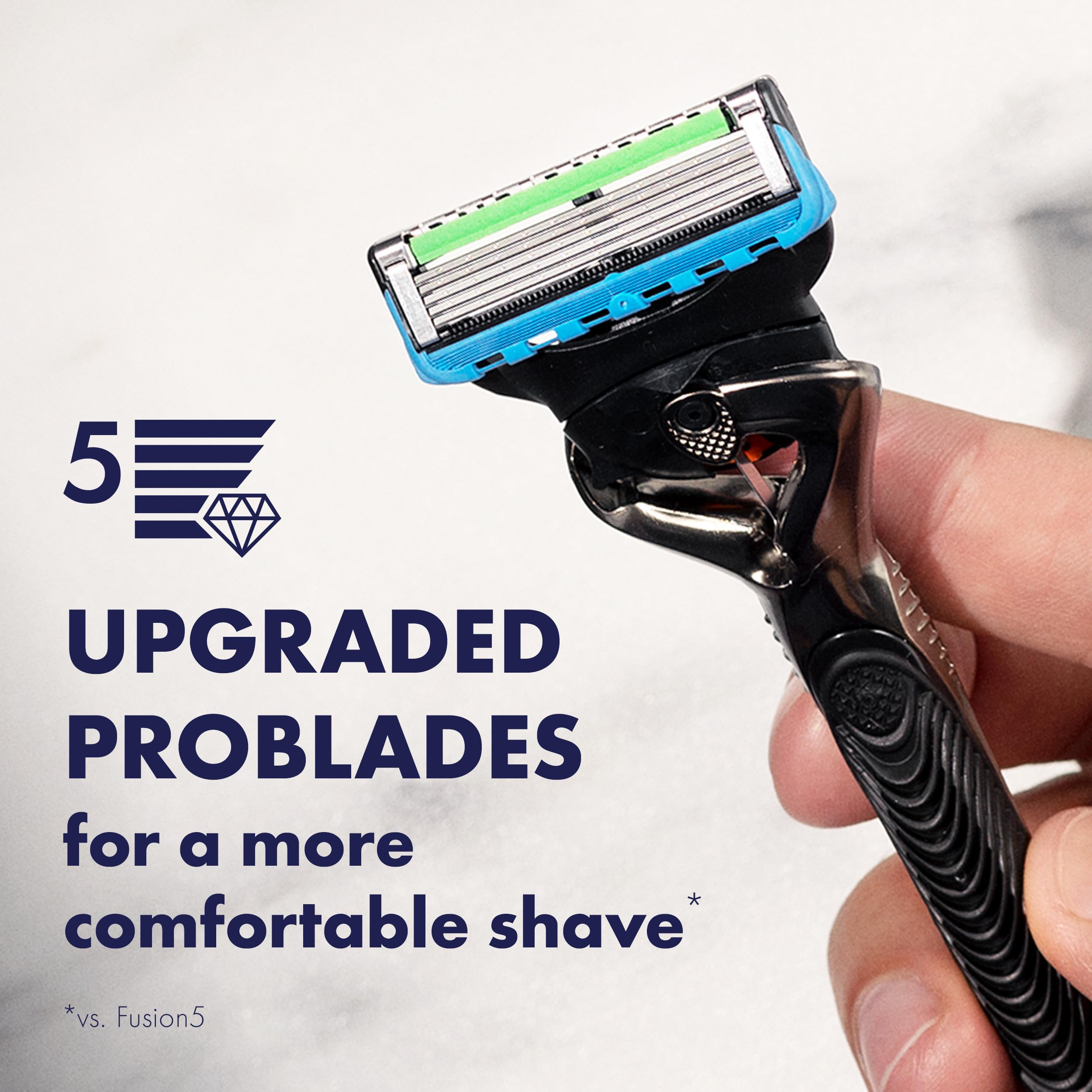 Gillette ProGlide lubrication strip provides smooth glide during shaving.