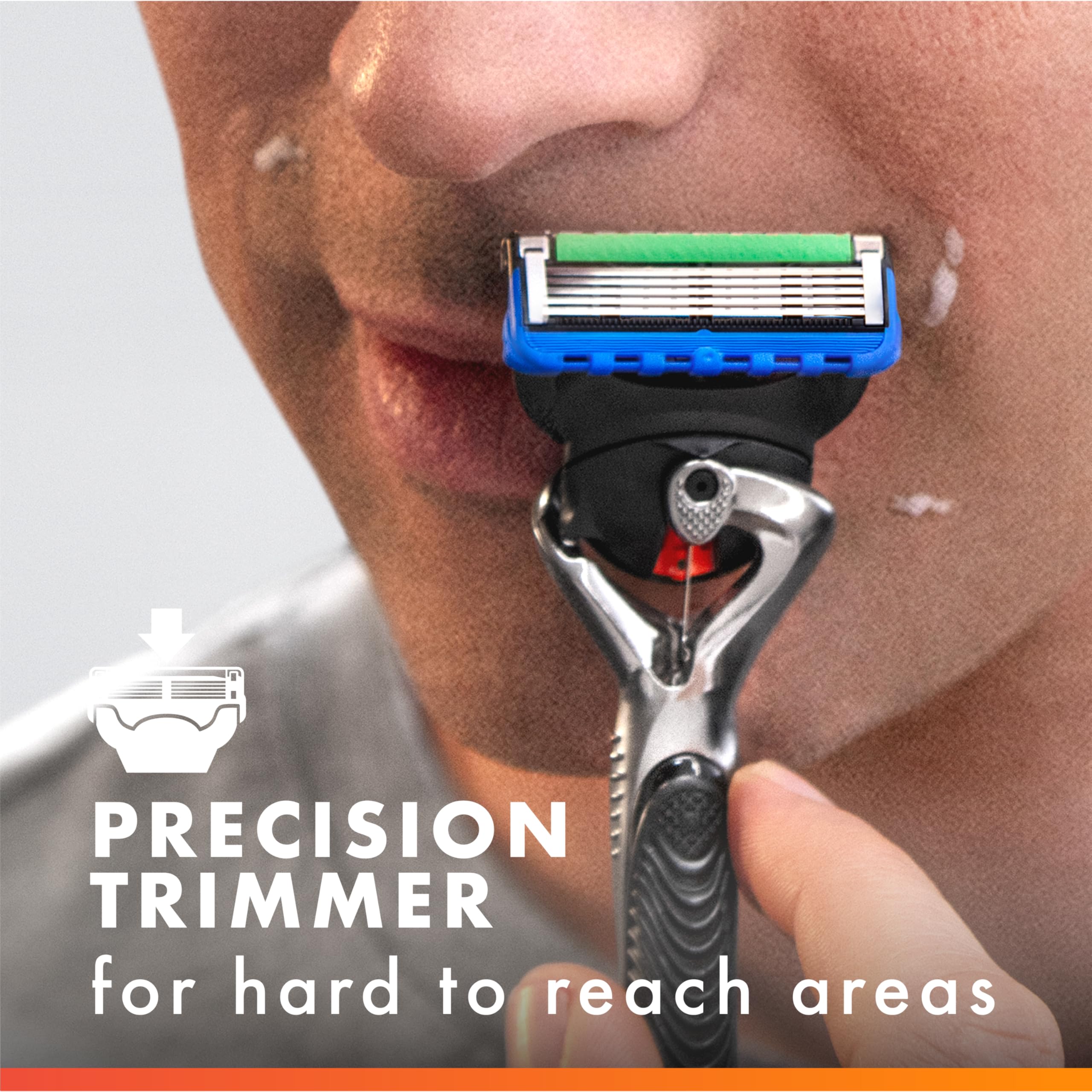Gillette ProGlide microcomb guidance close-up for precise shaving.