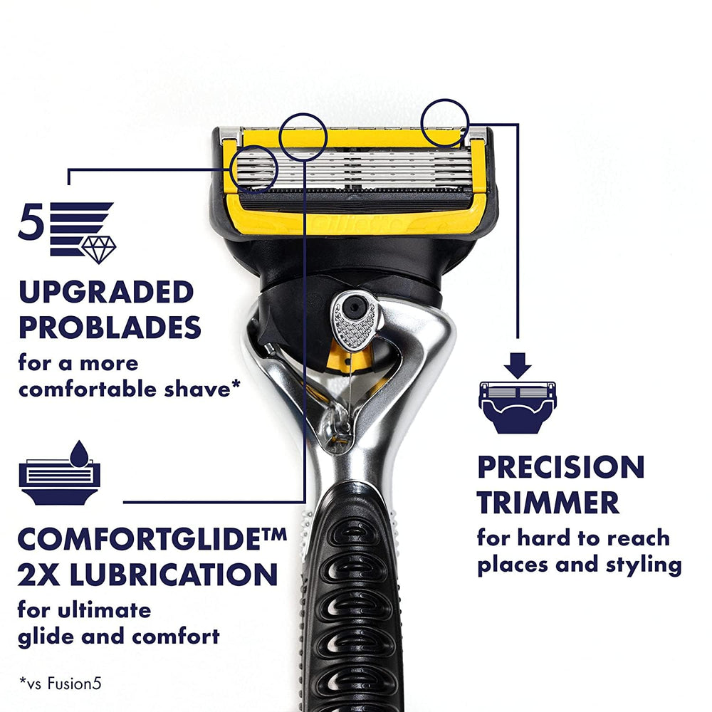 Gillette ProGlide Shield blade refills eight-pack for extended comfortable shaves.