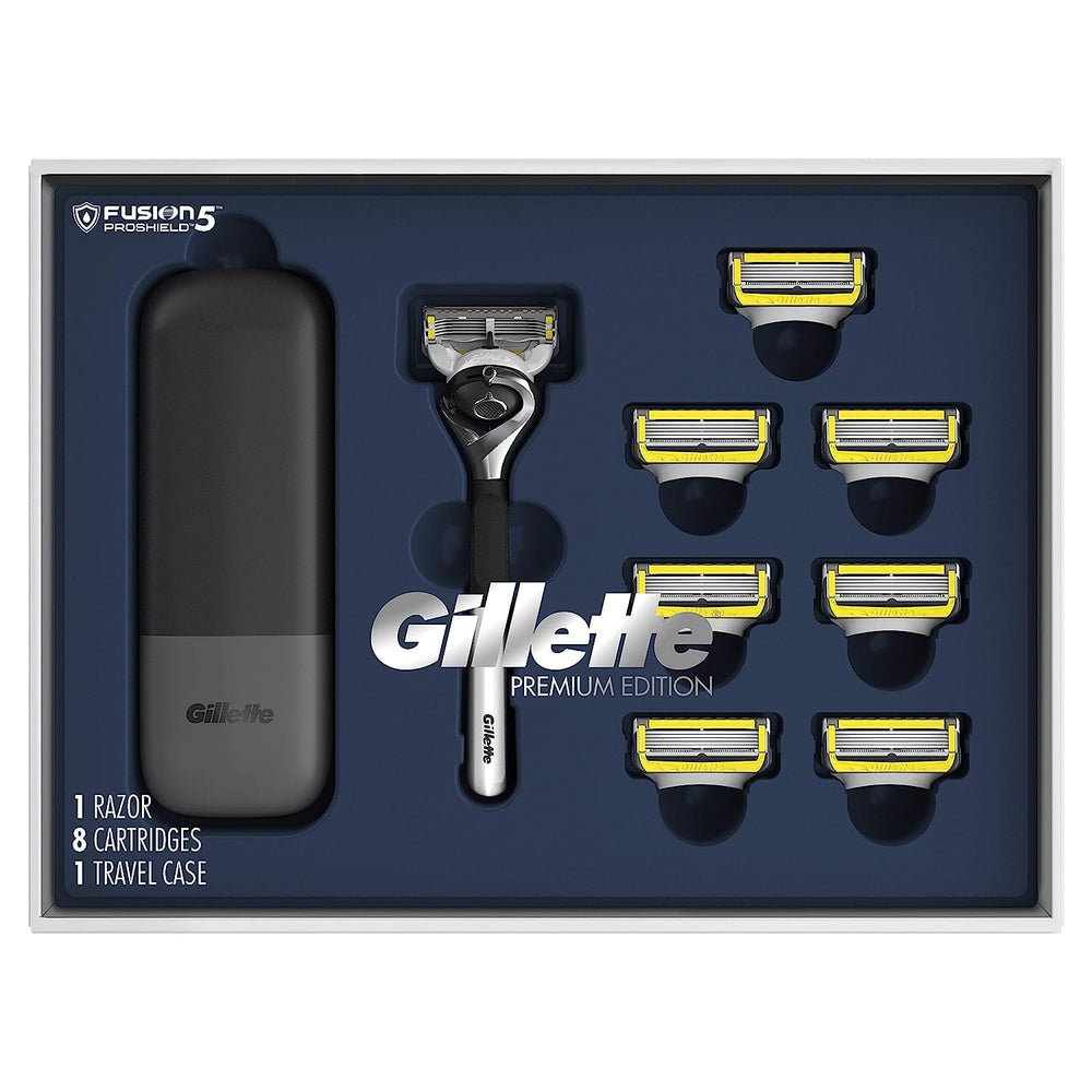Gillette ProGlide Shield premium razor handle with ergonomic grip for a smooth shave.