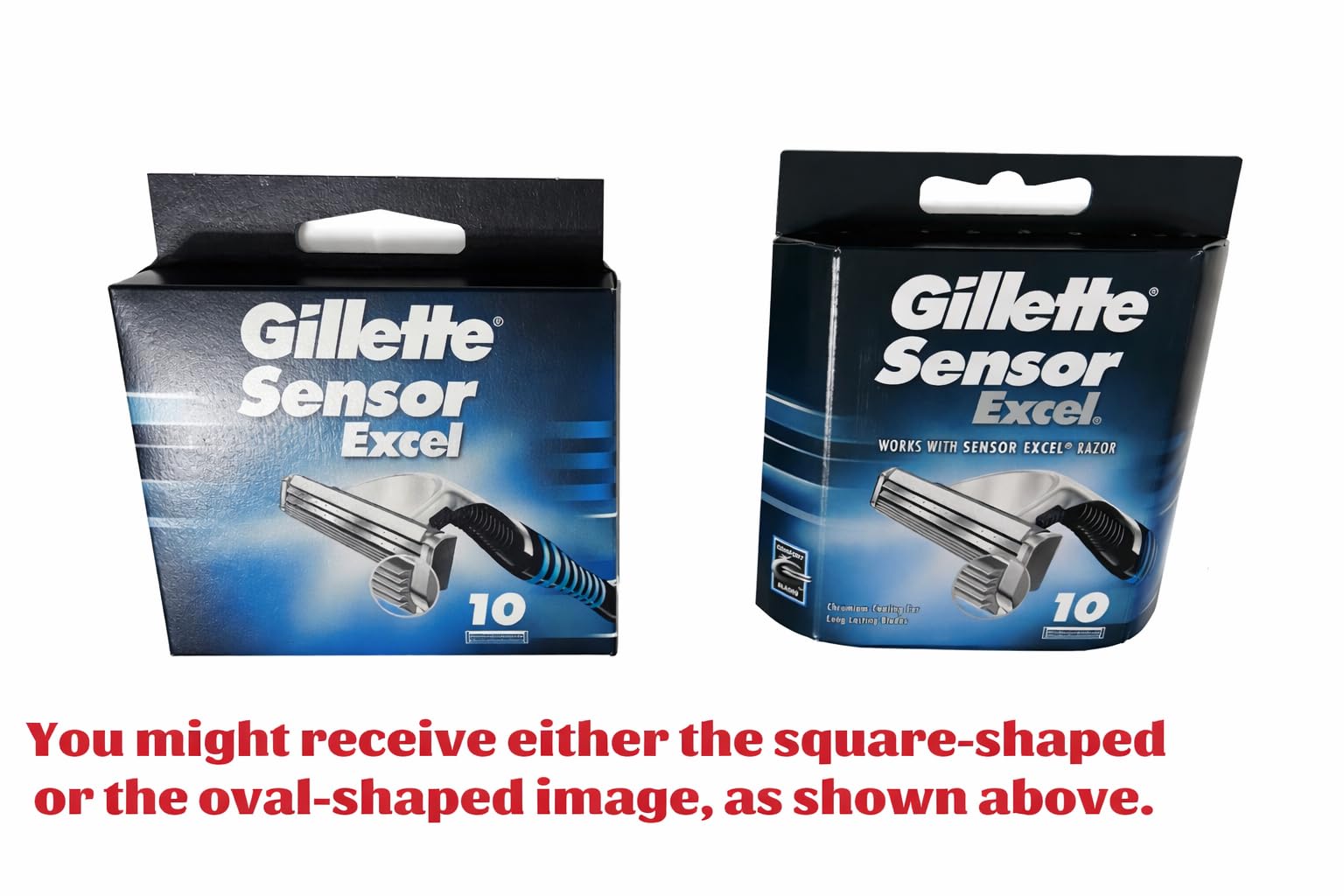 Gillette Sensor Excel 5x10 pack packaging visible for easy access