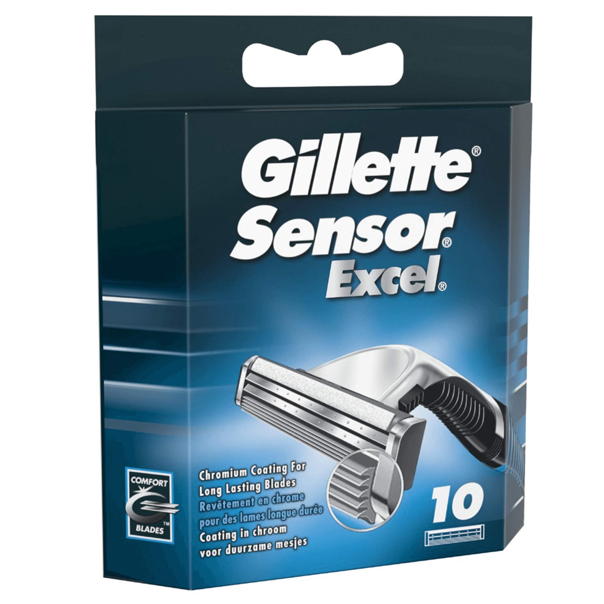 Close-up of Gillette Sensor Excel blade edge for precise glide.