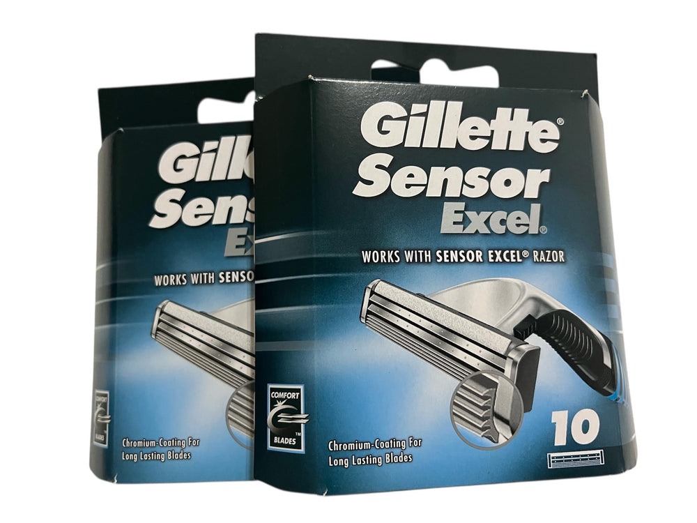 Gillette Sensor Excel cartridge front view, smooth shave design.