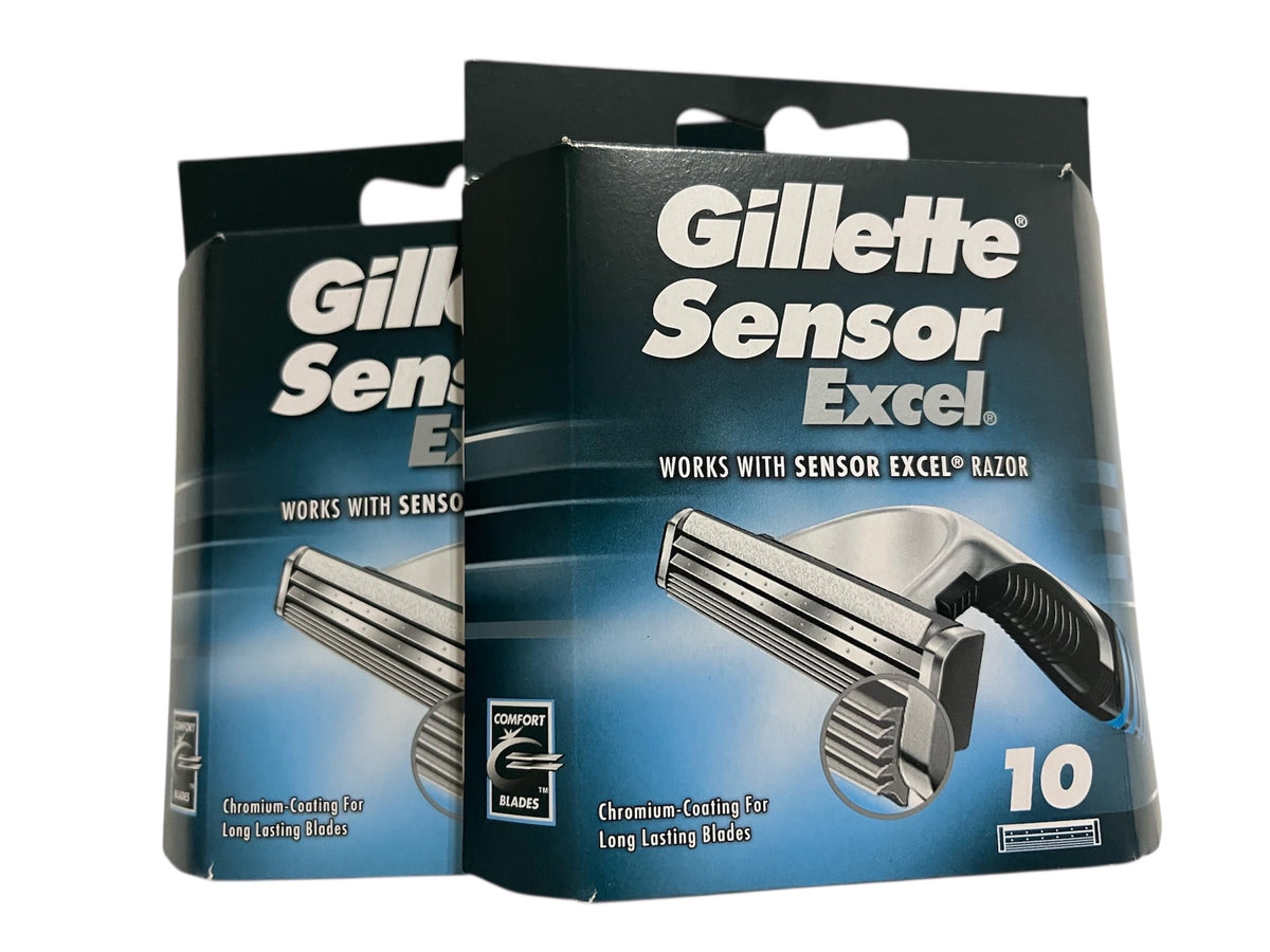 Gillette Sensor Excel cartridge front view, smooth shave design.