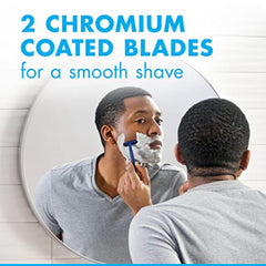 Gillette Sensor2 blade close-up emphasizes two blades for a close shave.