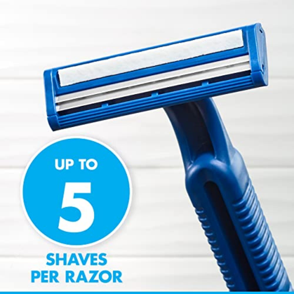 Gillette Sensor2 handle close-up highlighting chrome-coated blades for durability.