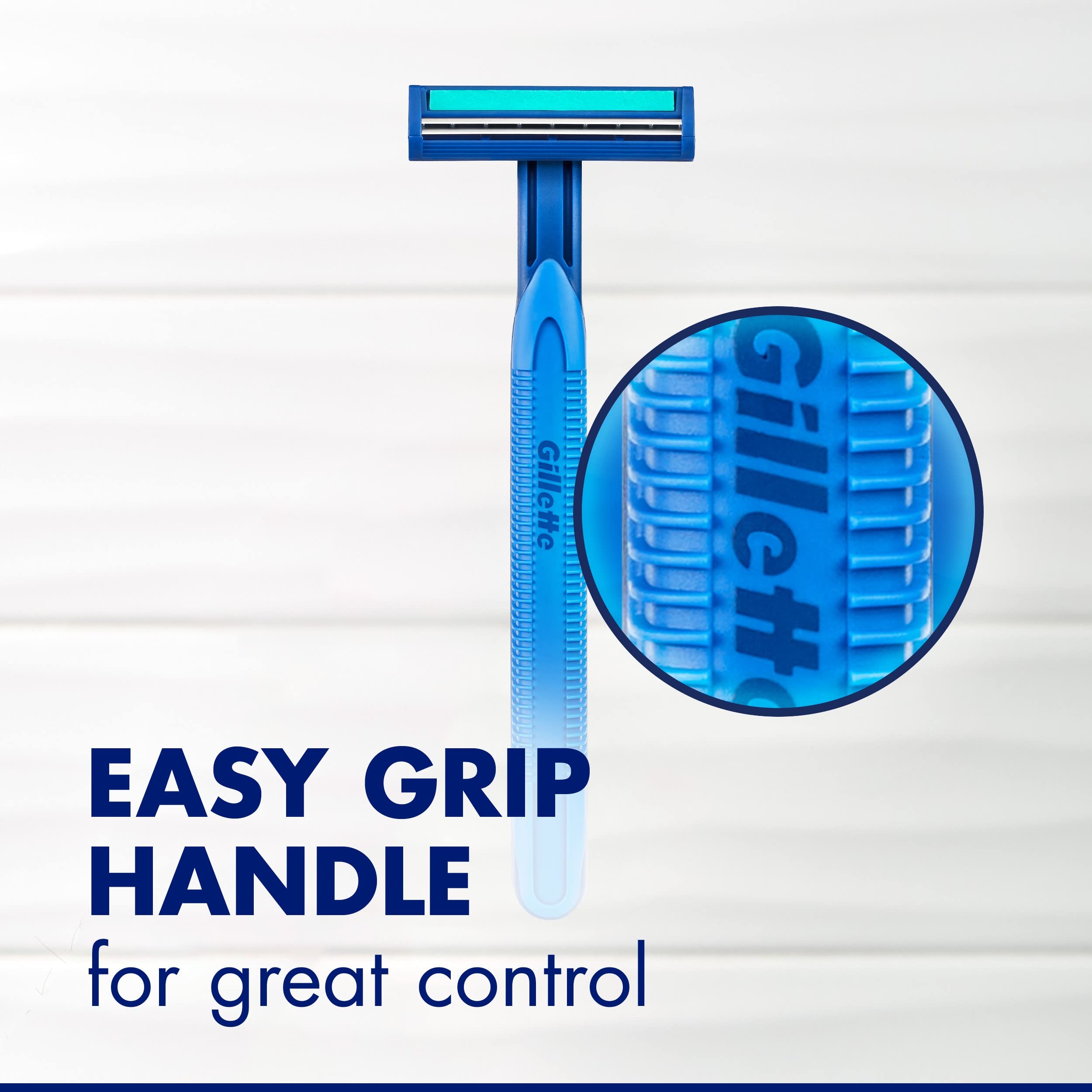 Gillette Sensor2 Plus fixed razor blue chromium blades offer durable edge.