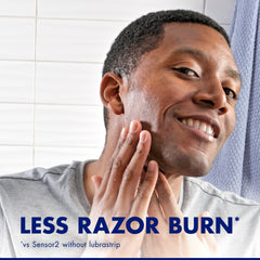 Gillette Sensor2 Plus fixed razor blue Ultragrip handle enhances control.