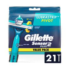 Gillette Sensor2 Plus pivoting head guides the blade for a comfortable shave.