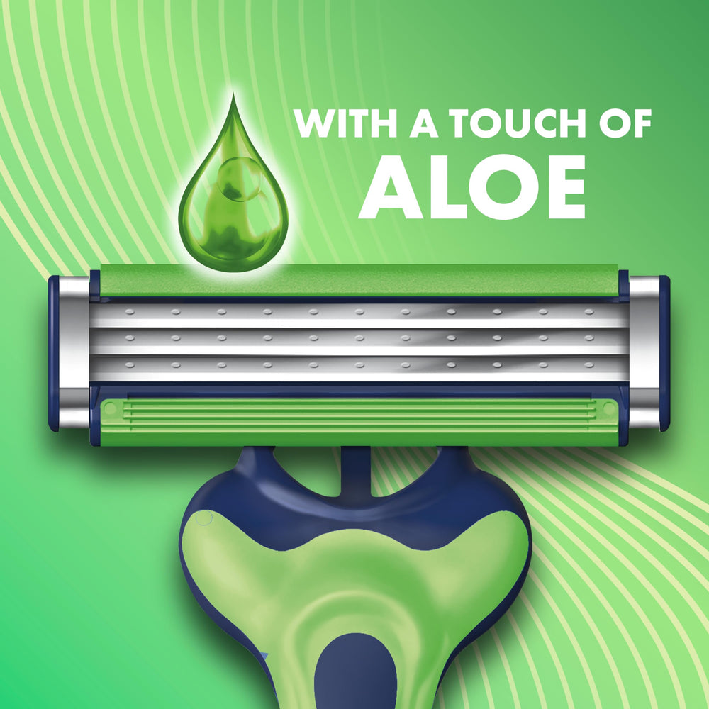 Gillette Sensor3 Anti-slip Handle provides secure grip in wet bathroom conditions.