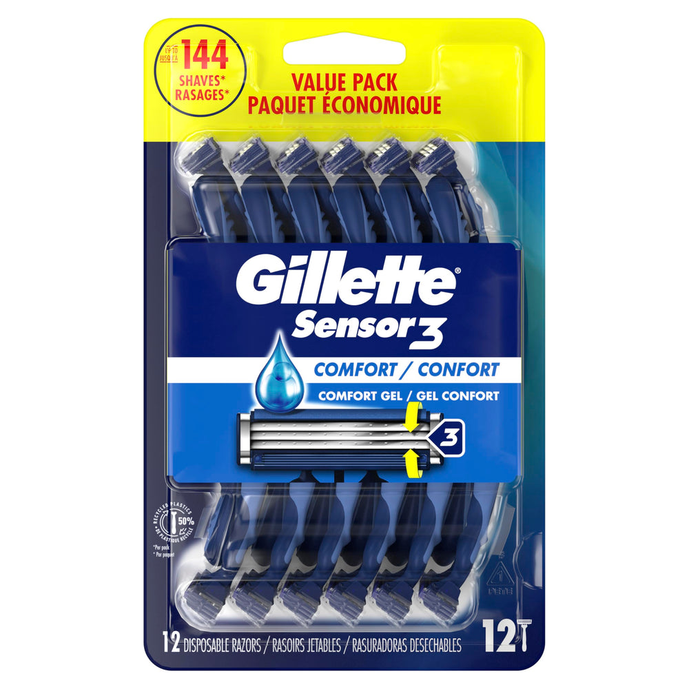 Gillette Sensor3 Comfort disposable razor designed for everyday use