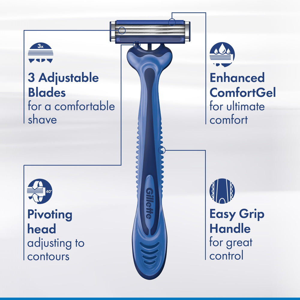 Gillette Sensor3 Comfort Lubrastrip with Comfortgel for gentler shave