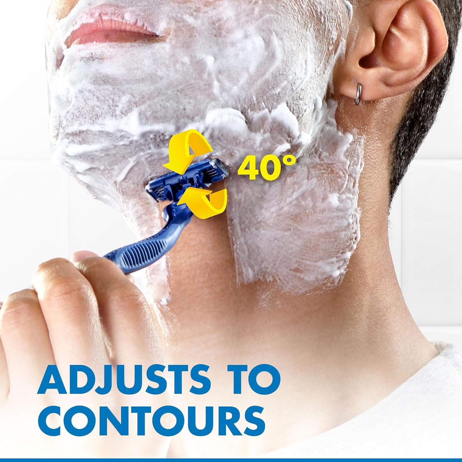 Gillette Sensor3 Comfort razor skin-glide for reduced nicks.