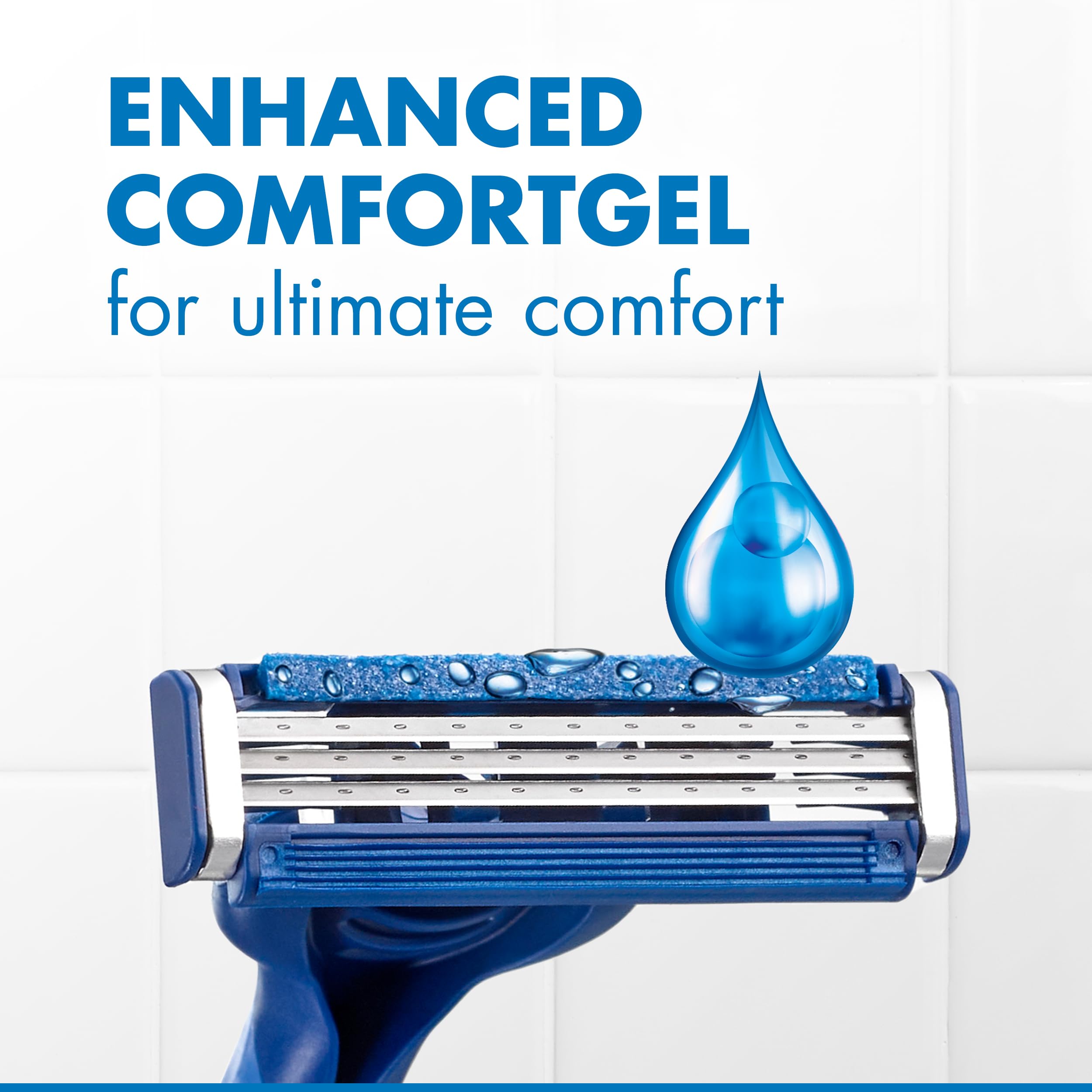 Gillette Sensor3 Comfort skin-sensing blades for close, comfortable glide