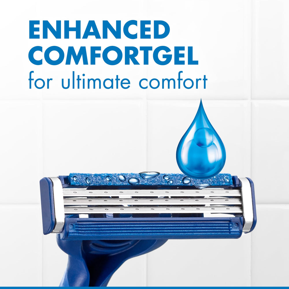 Gillette Sensor3 Comfort skin-sensing blades for close, comfortable glide