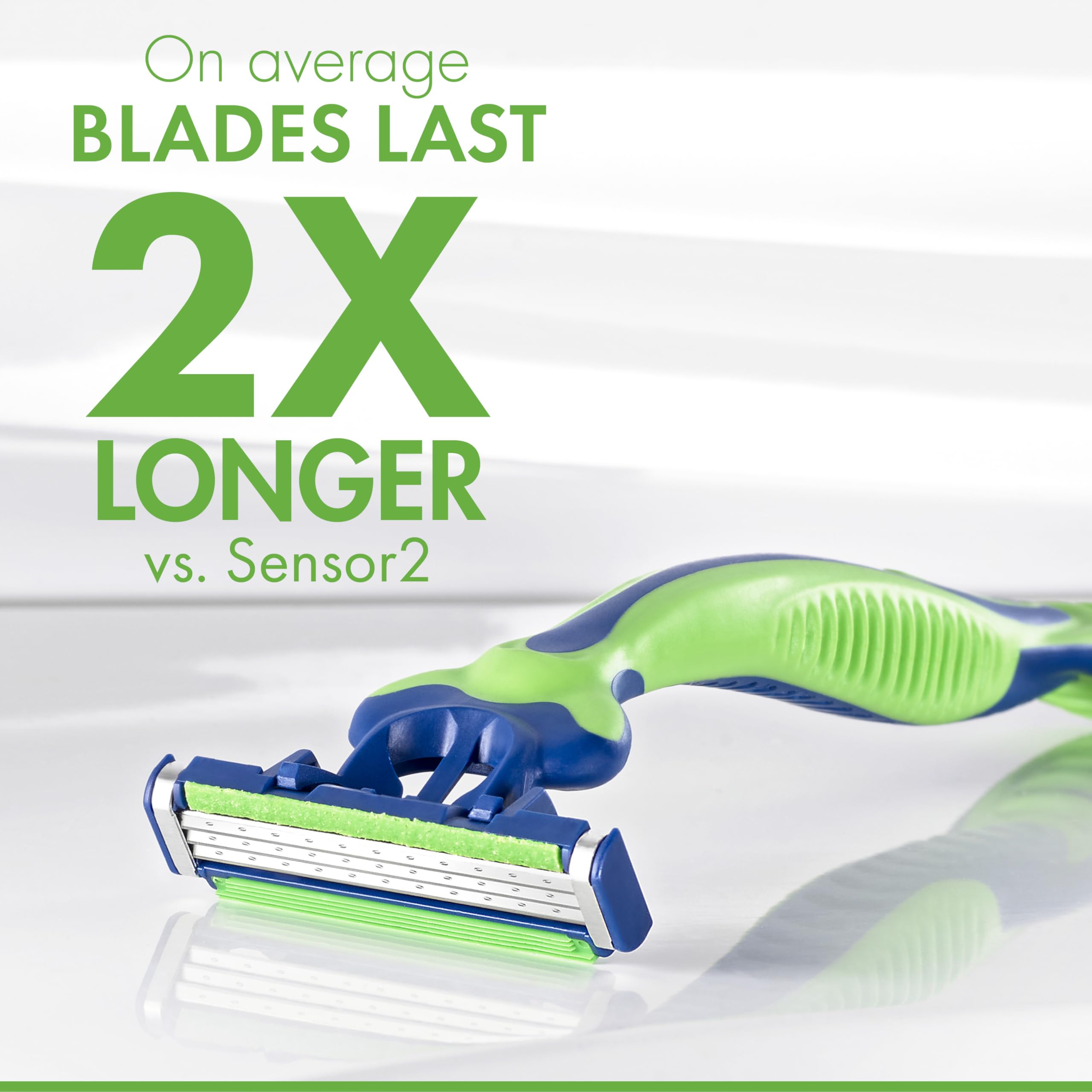 Gillette Sensor3 Sensitive razor pivot head adapts to facial contours
