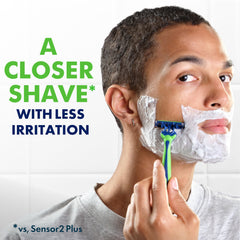 Gillette Sensor3 Three-Blade System maintains close blade contact for comfortable results.