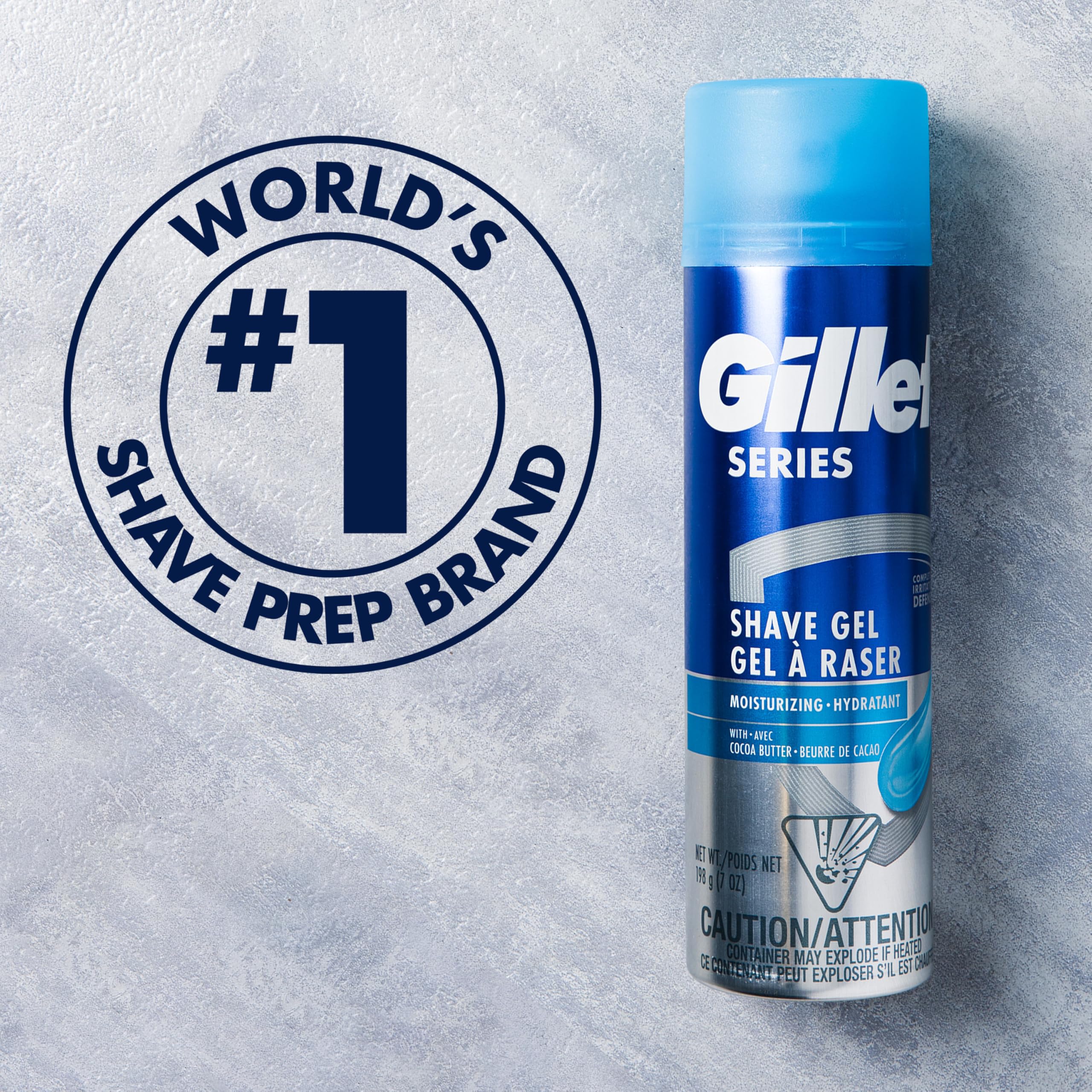 Gillette Series 3X Action Shave Gel rust-free packaging for durability