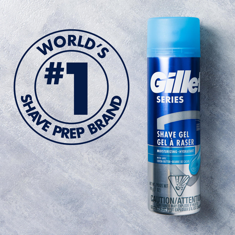 Gillette Series 3X Action Shave Gel rust-free packaging for durability
