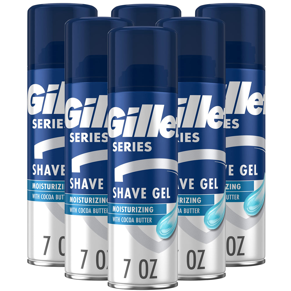 Gillette Series 3X gel pack shot highlights hydration and protection in a rust-free can