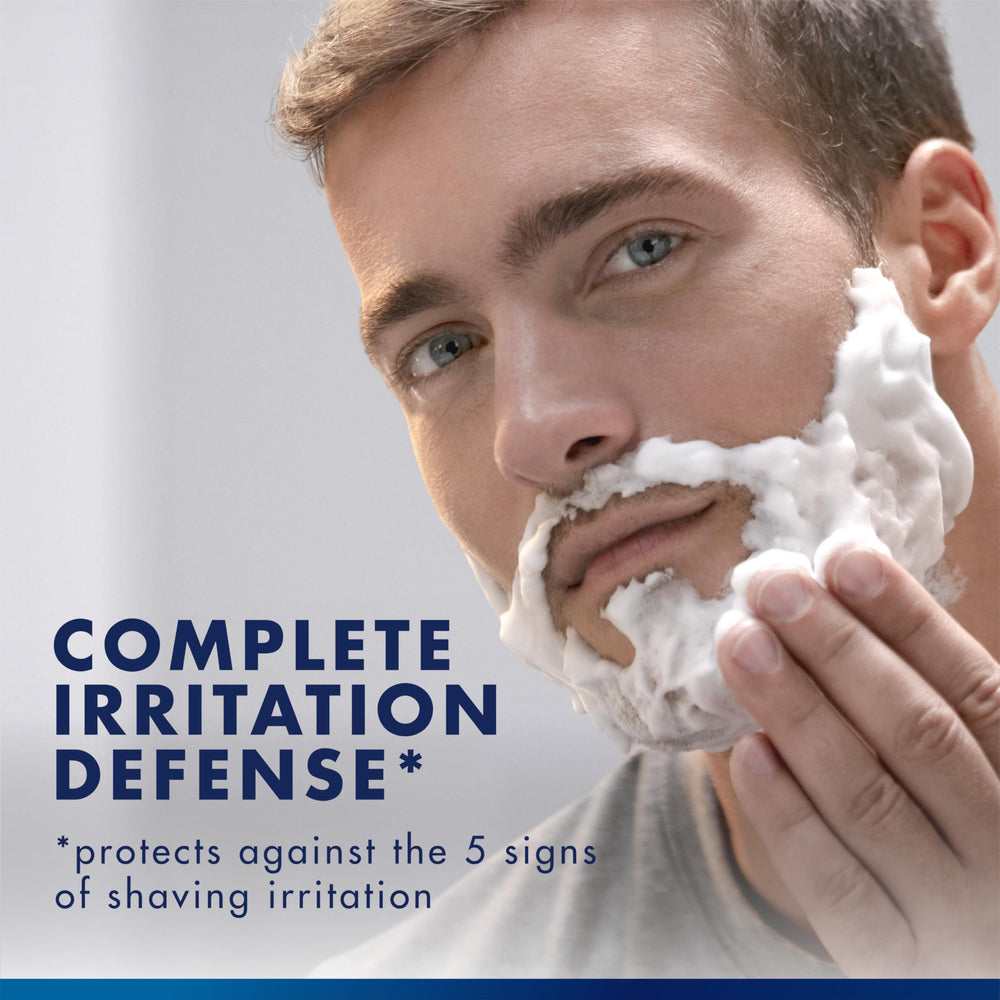 Rich foamy lather from Gillette Series soothing shave gel ready for shaving