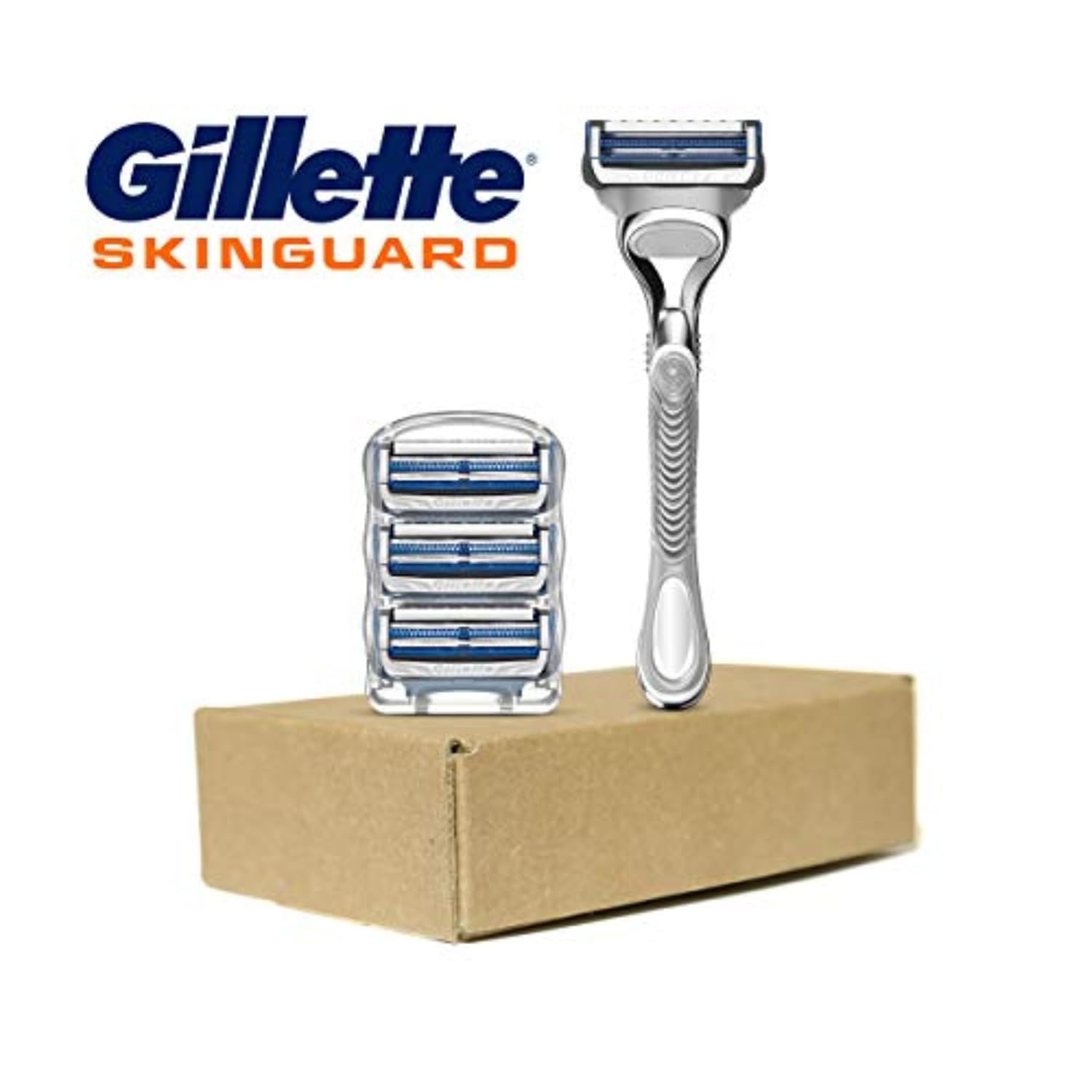 Gillette SkinGuard dermatologist-tested design for sensitive skin compatibility.