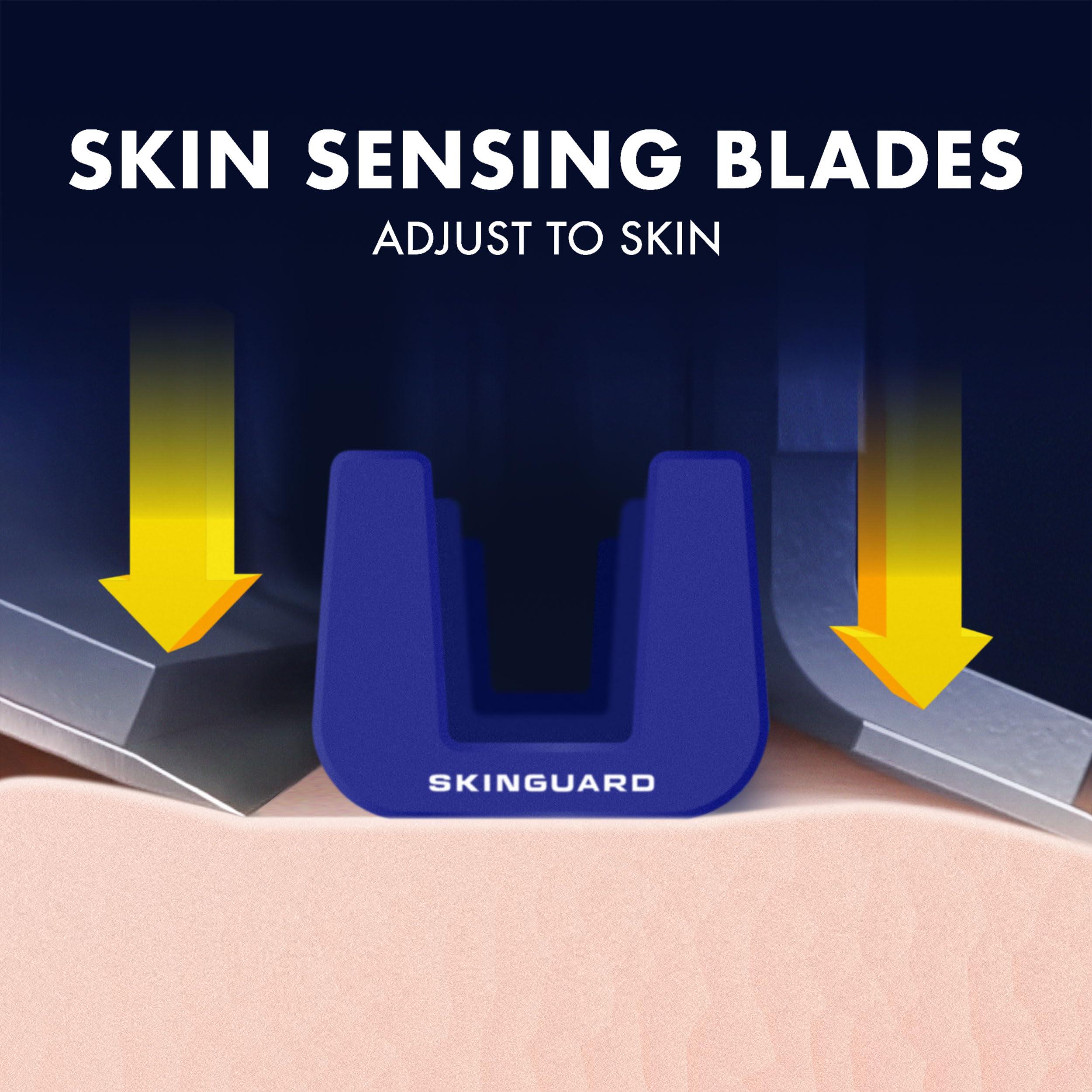 Gillette SkinGuard easy rinse blades for quick cleaning.