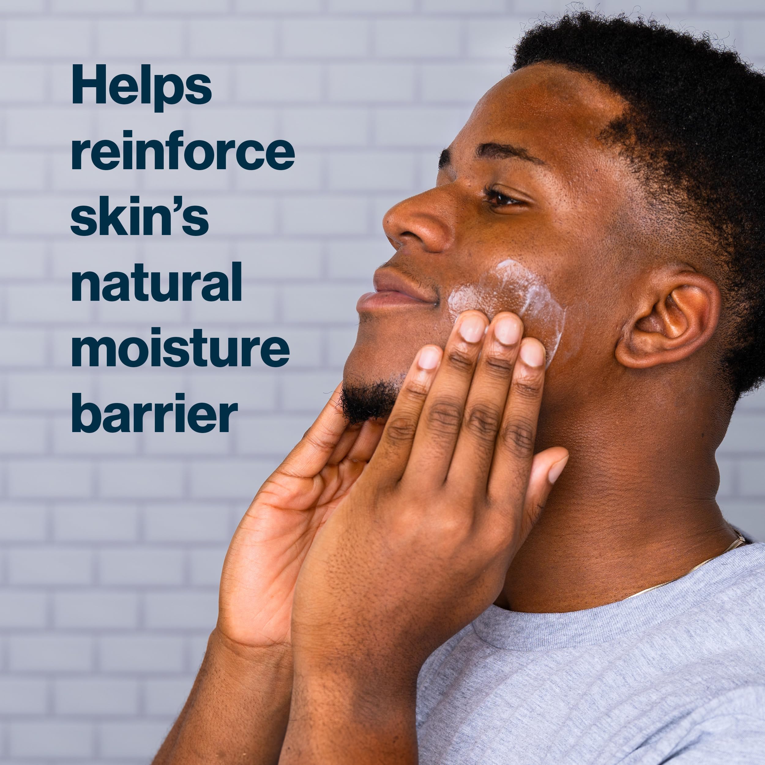Applying Gillette SkinGuard after shaving for comfort.