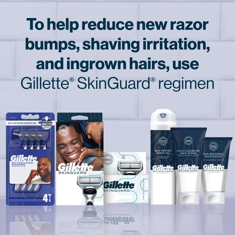 Gillette SkinGuard Face Scrub packaging box display