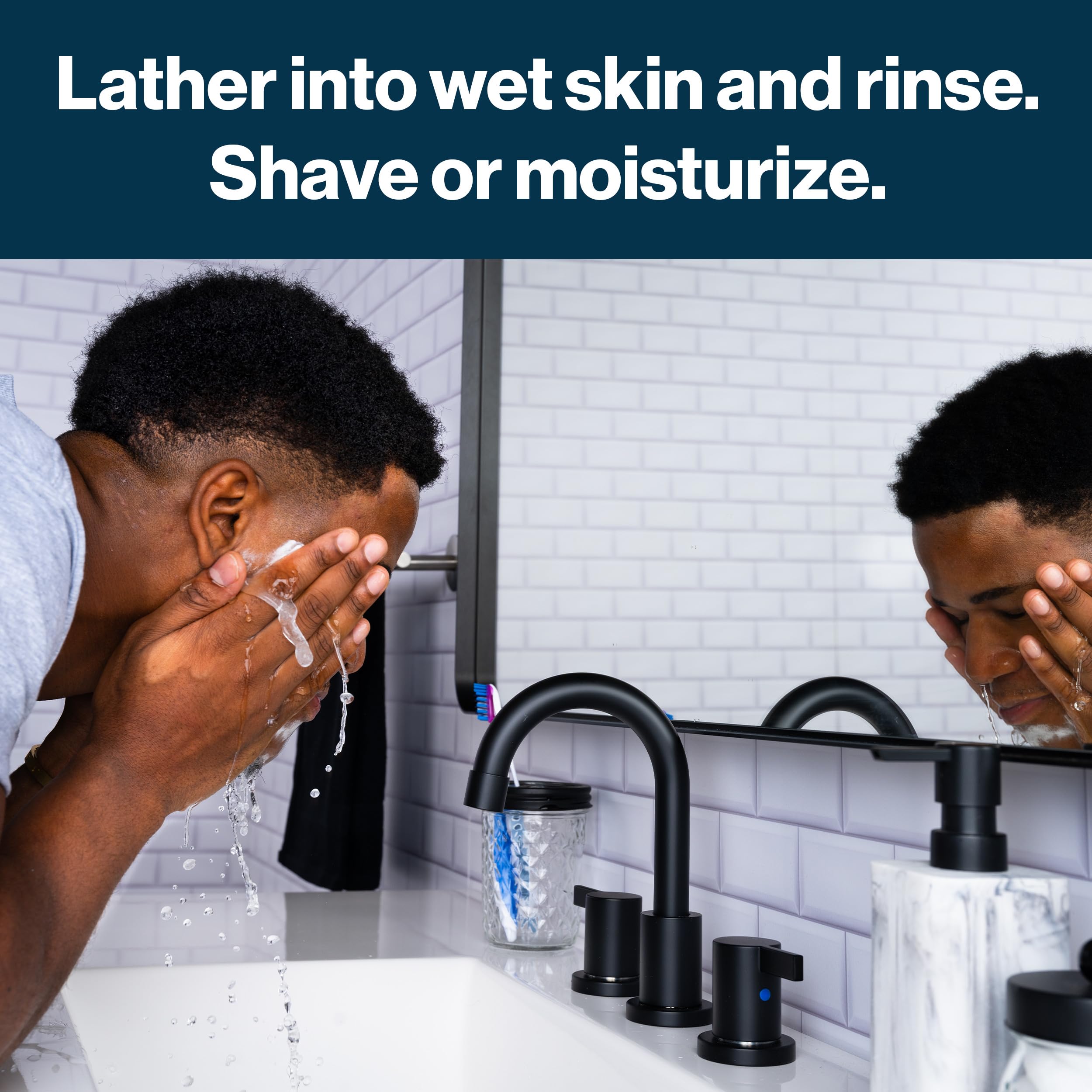 Gillette SkinGuard Face Scrub rinse water showing clean skin