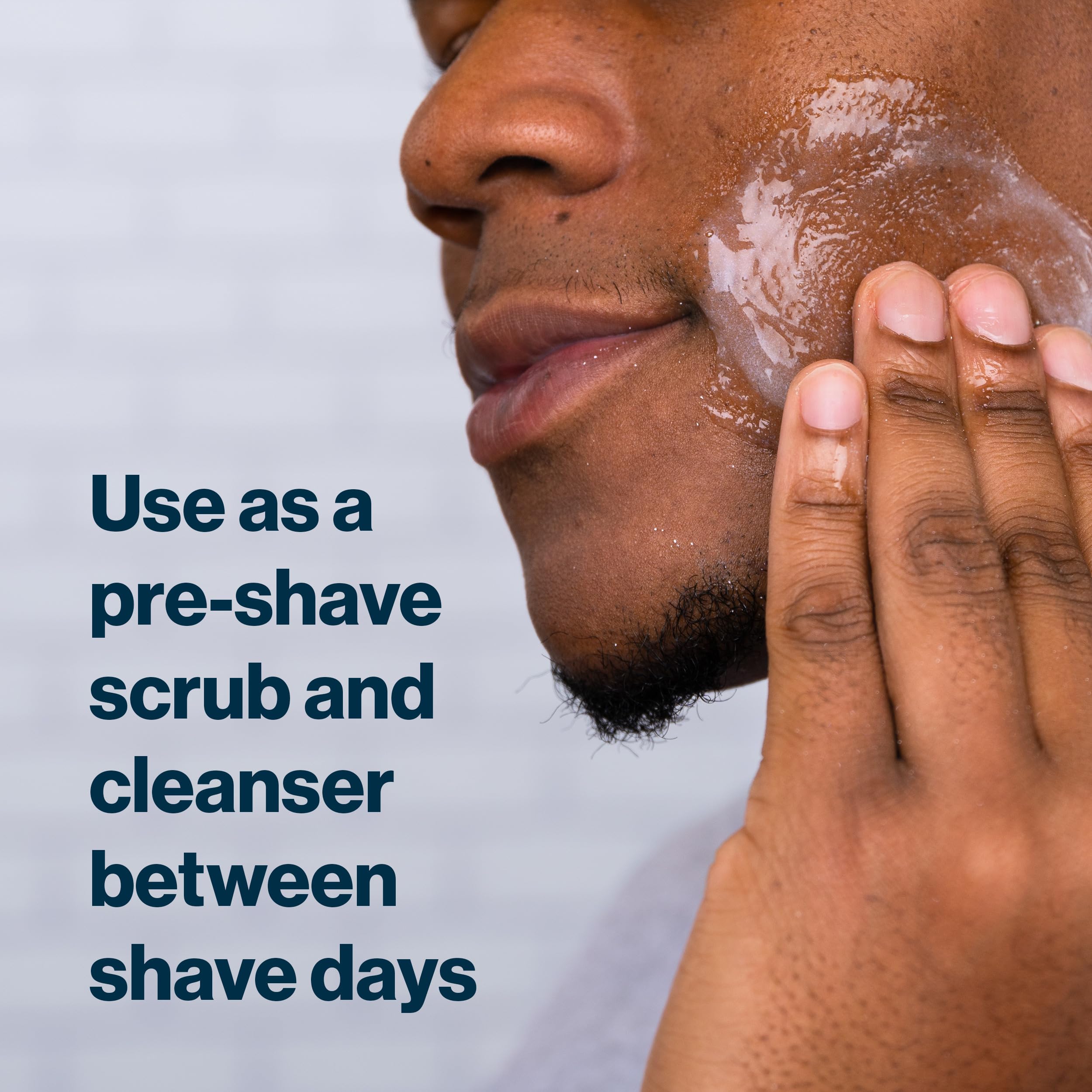 Gillette SkinGuard Face Scrub shea butter cream close up
