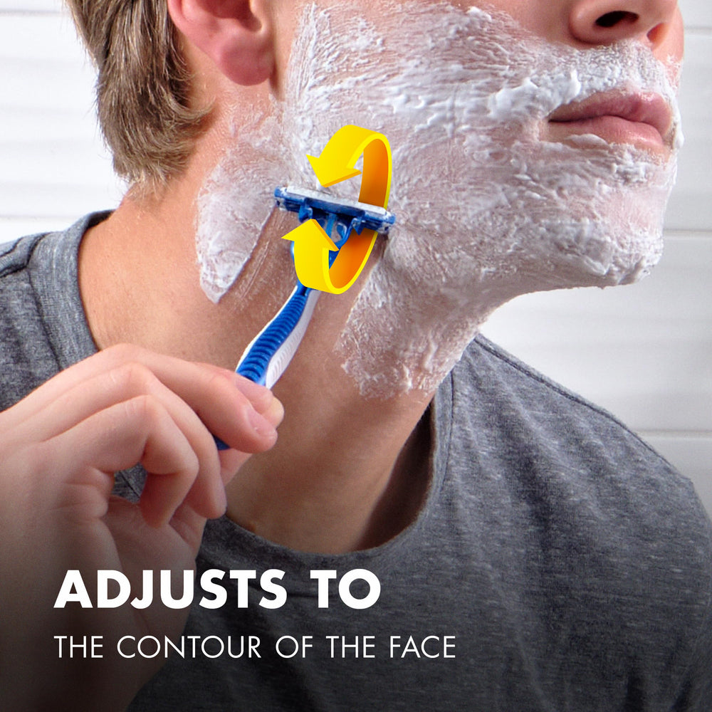 Gillette SkinGuard guard technology positions blades at skin level.