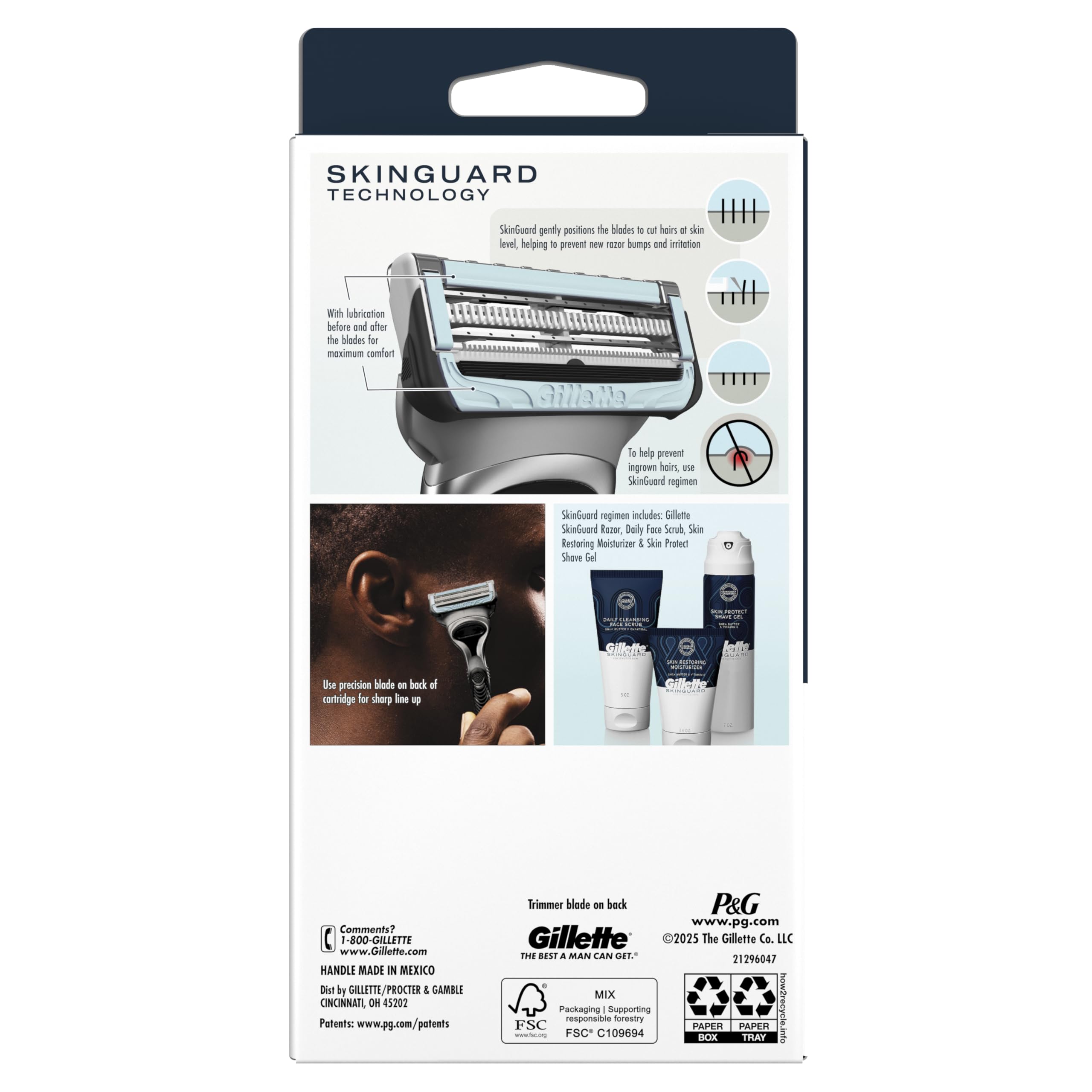 Gillette SkinGuard razor-pack highlights the value of included refills.