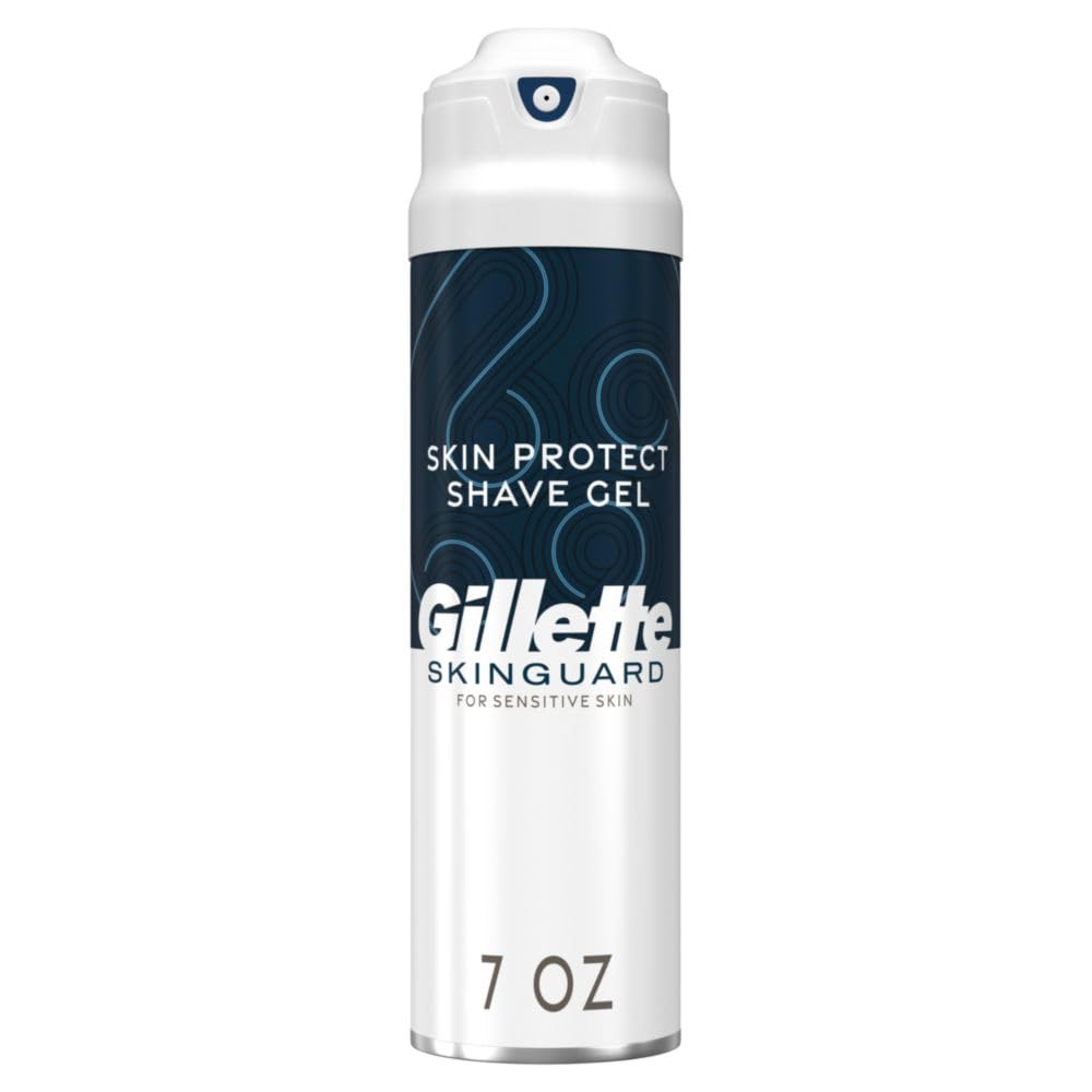 Gillette SkinGuard shave gel foam lather for a smooth, protective shave.