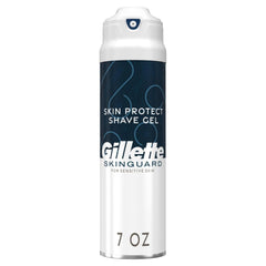 Gillette SkinGuard shave gel foam lather for a smooth, protective shave.
