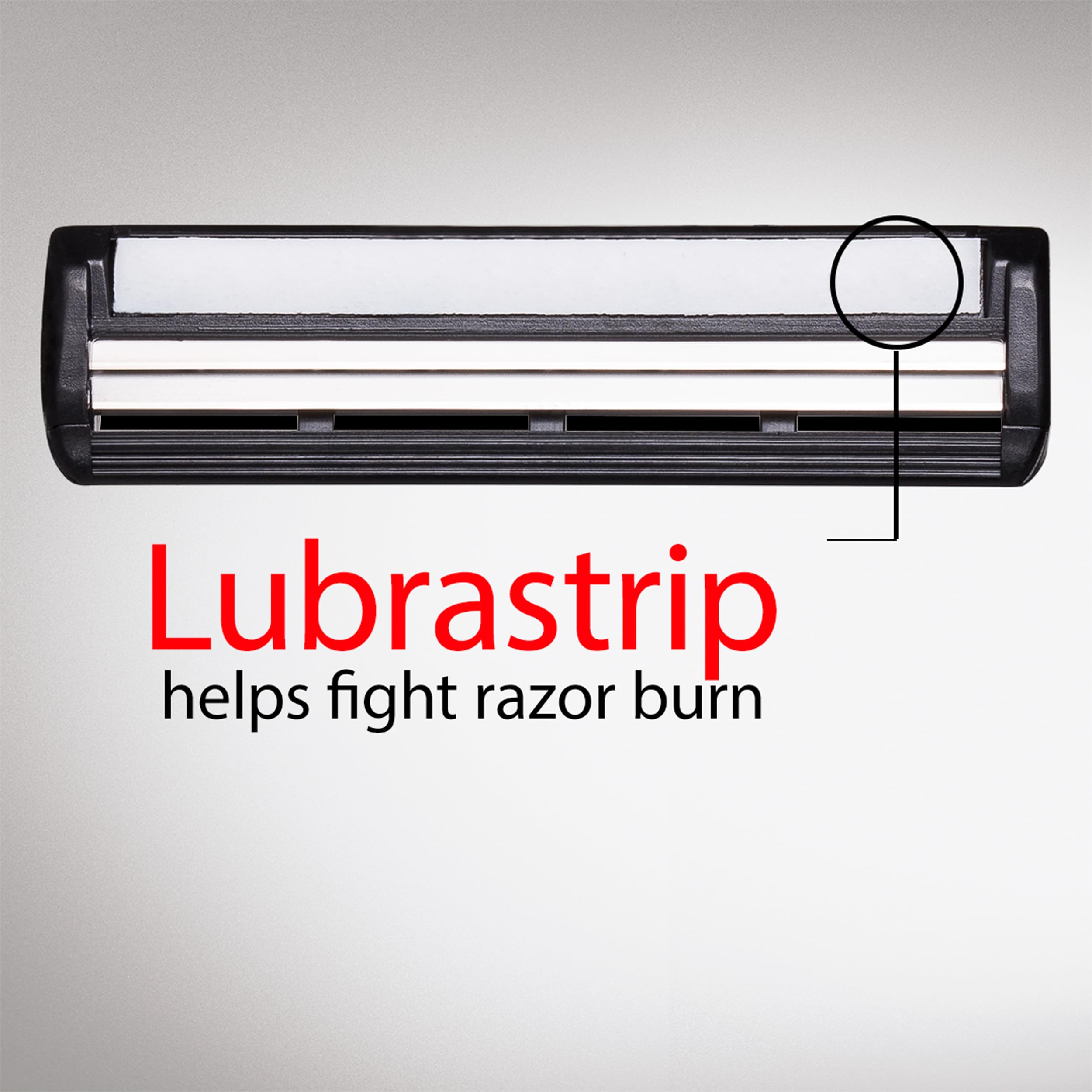 Gillette TRAC II Plus Lubrastrip comfort on blades for glide and irritation reduction.