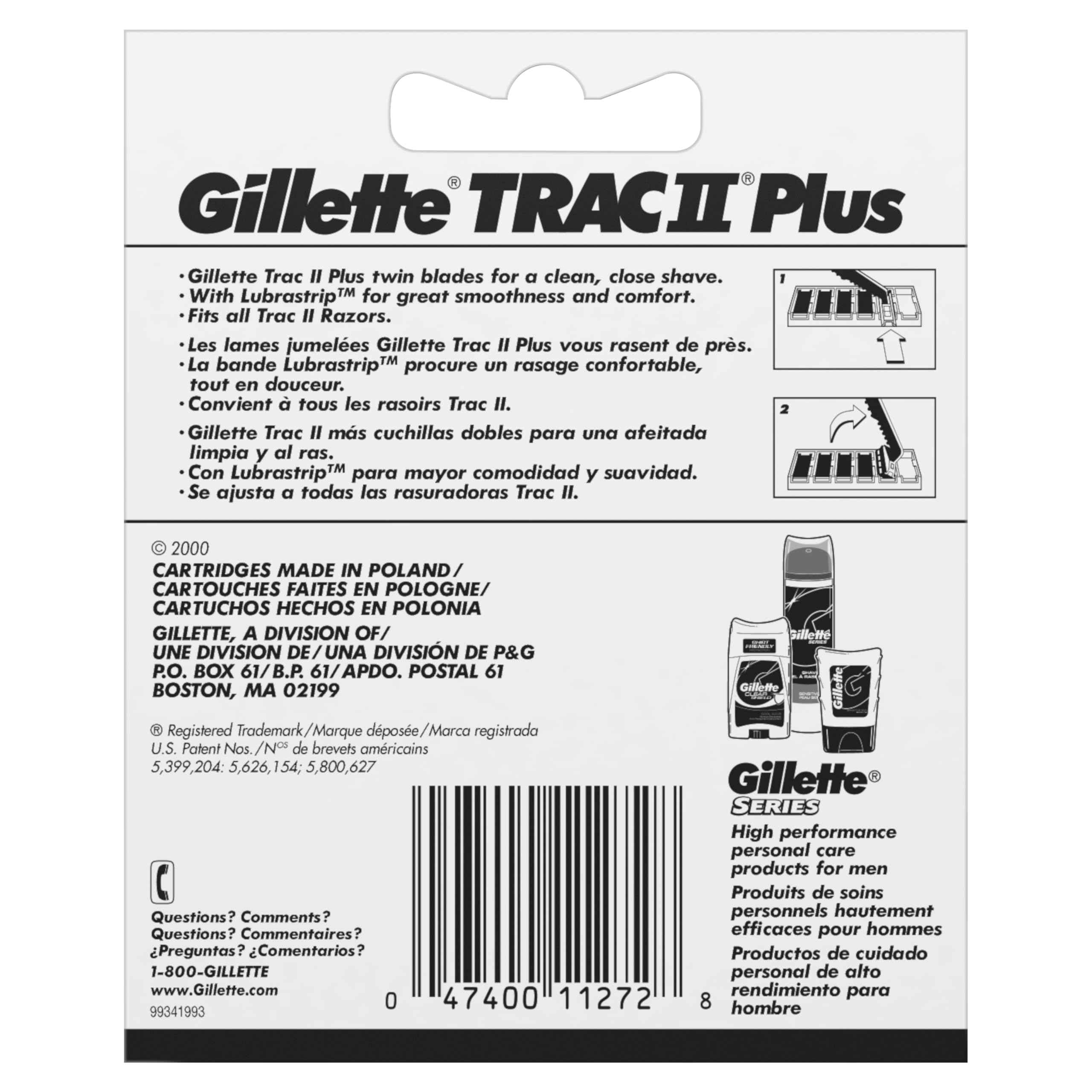 Gillette TRAC II Plus flexibility for shaving gel or foam use.
